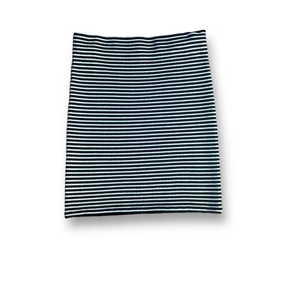 THEORY Charlot B Enchanted bandage mini skirt black white striped size Small Y2K - Picture 2 of 8